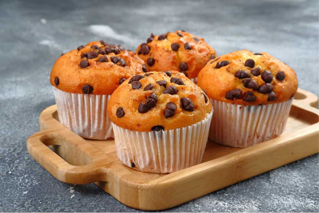 Mocha chip muffins with chocolate chips and coffee flavor