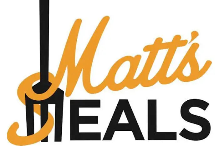 A logo-style graphic reading "Matt's SEALS" on a white background, with the word "Matt's" in orange script and "SEALS" in bold black block letters. A black vertical shape with orange loop details appears behind the text.